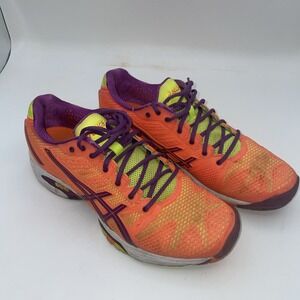Asics Gel Solution Speed Orange Coral‎ Purple Running Shoes Womens Size 10